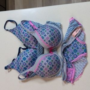 Victoria’s Secret 32D, perfect coverage bra, lightly lined lounge bra, NWT panty